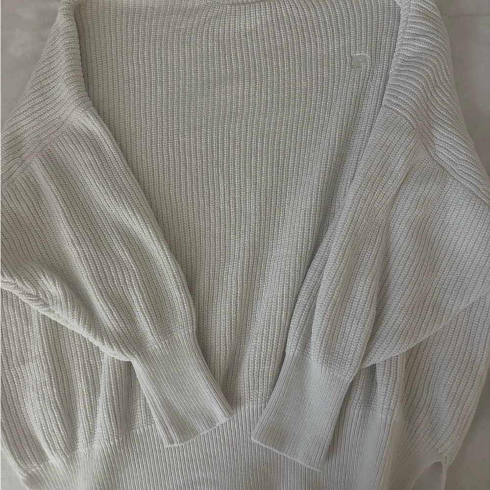 PINK Victoria's Secret Cream Ribbed Crewneck Sweater